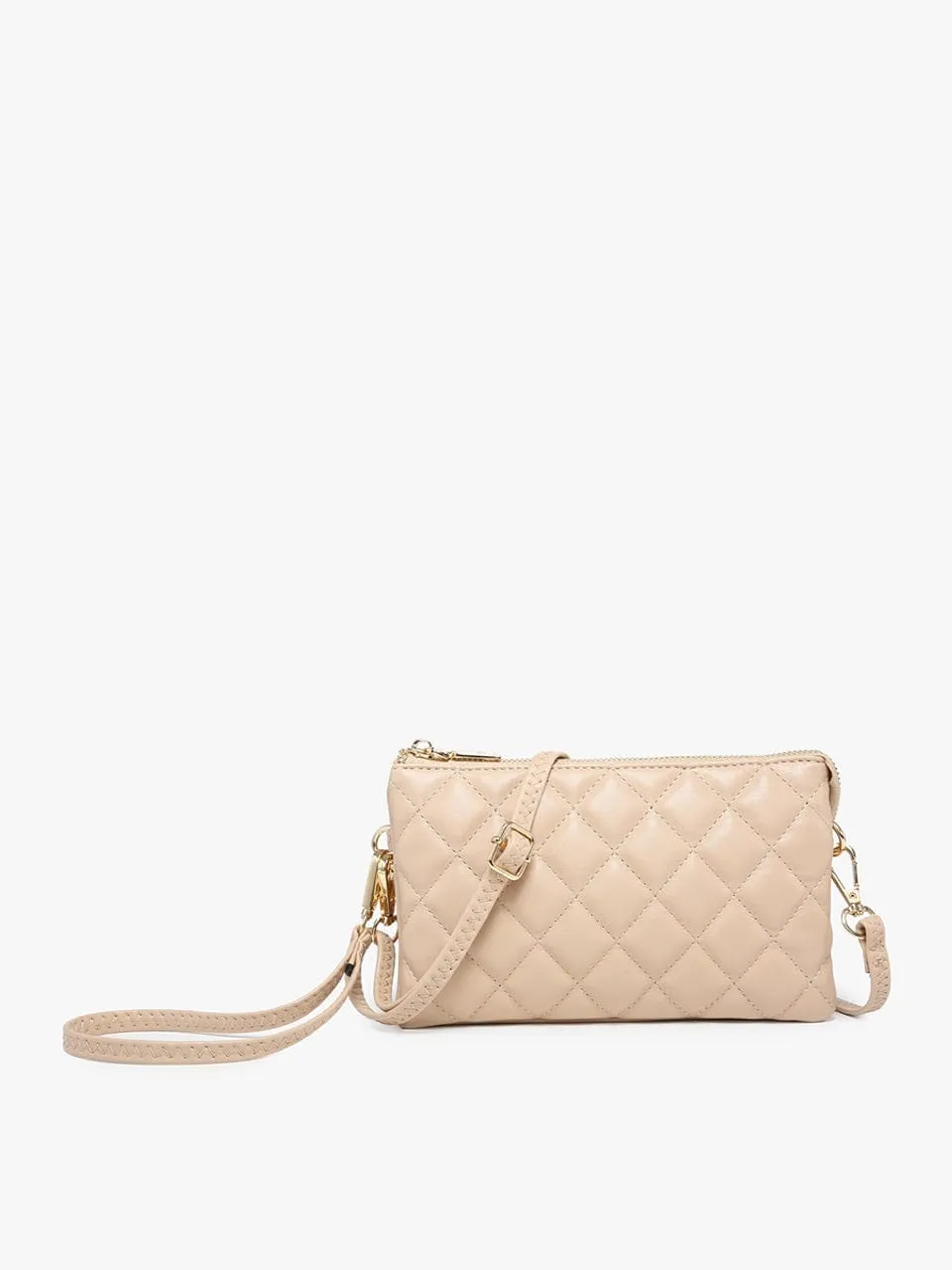 M013QLT Riley Quilted 3 Compartment Crossbody/Wristlet