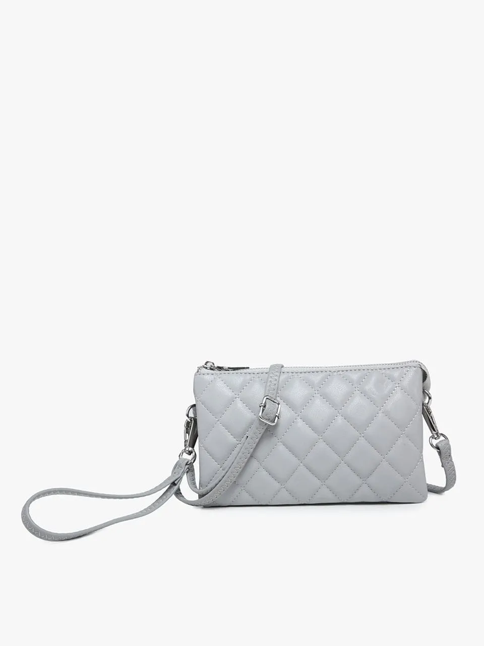 M013QLT Riley Quilted 3 Compartment Crossbody/Wristlet