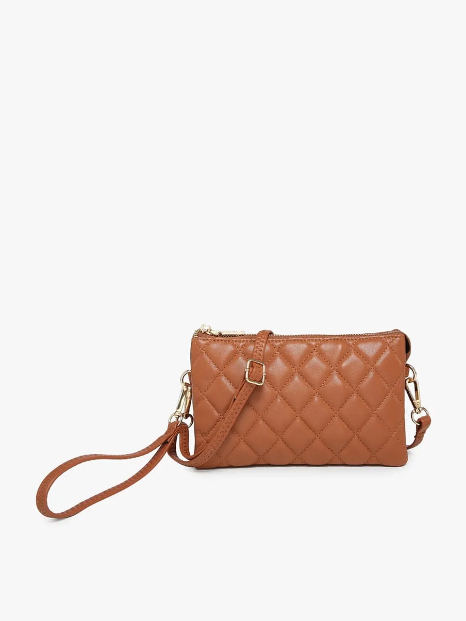 M013QLT Riley Quilted 3 Compartment Crossbody/Wristlet