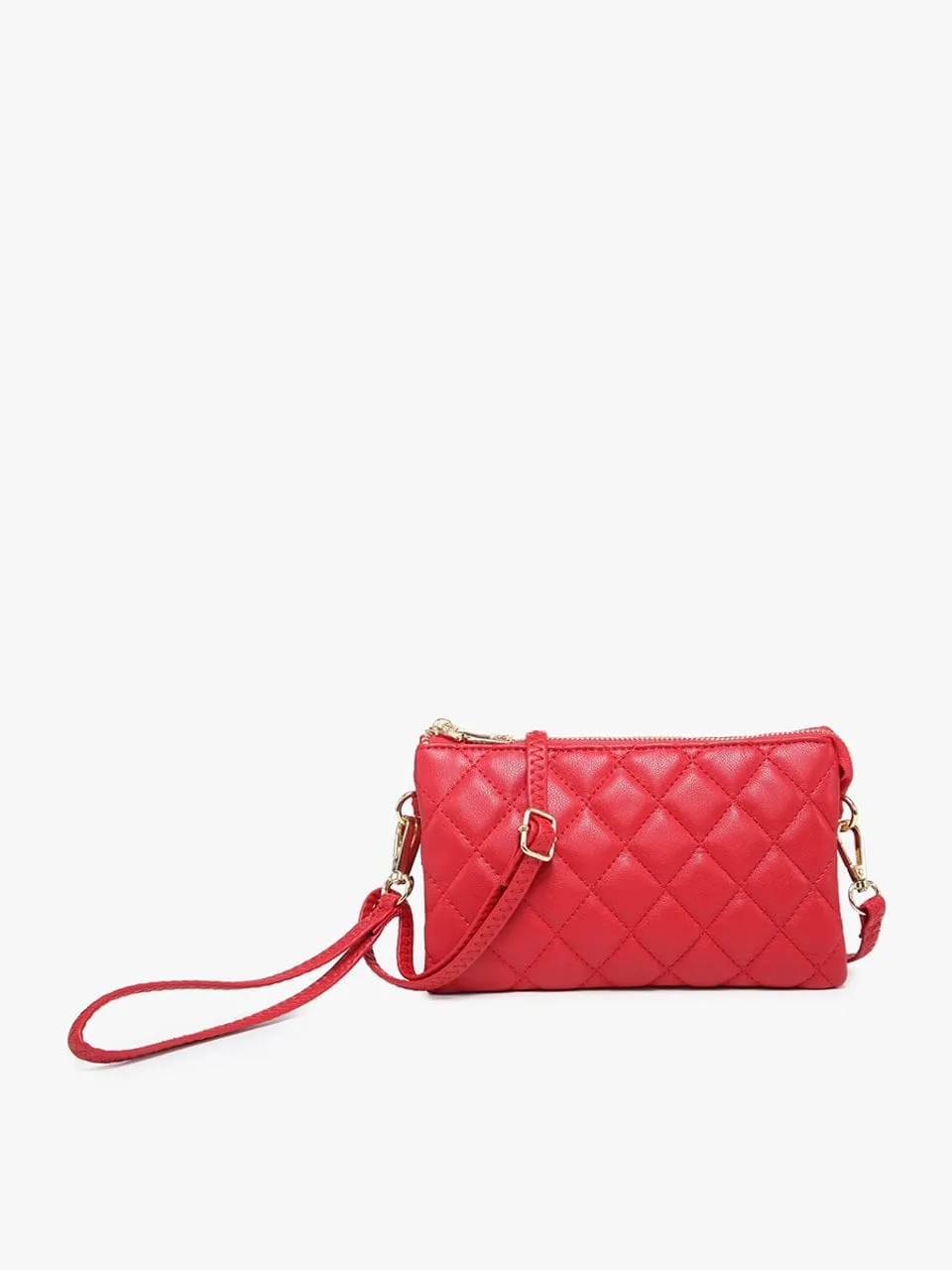 M013QLT Riley Quilted 3 Compartment Crossbody/Wristlet