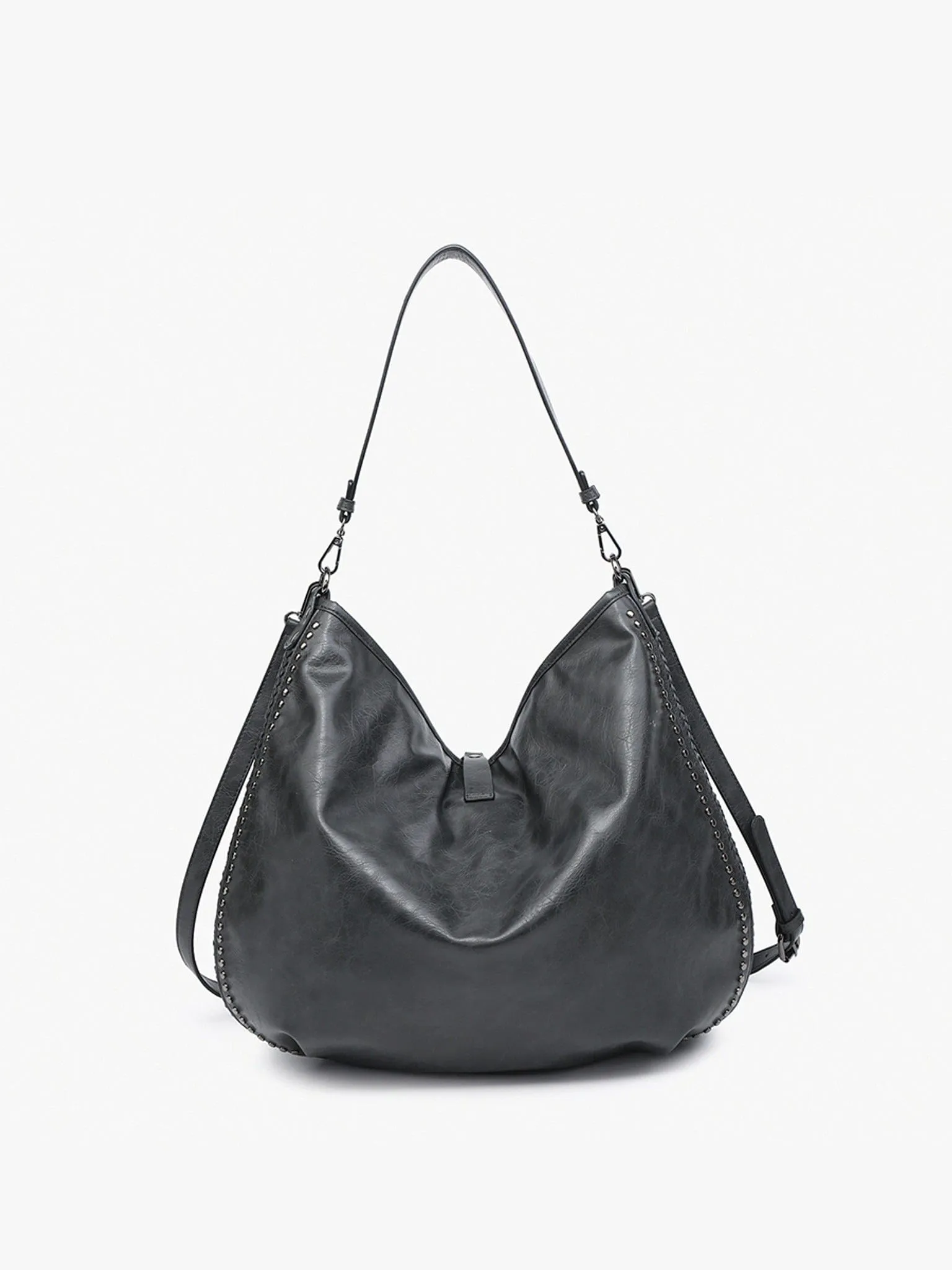 M2546 Demi Distressed Studded Hobo Bag