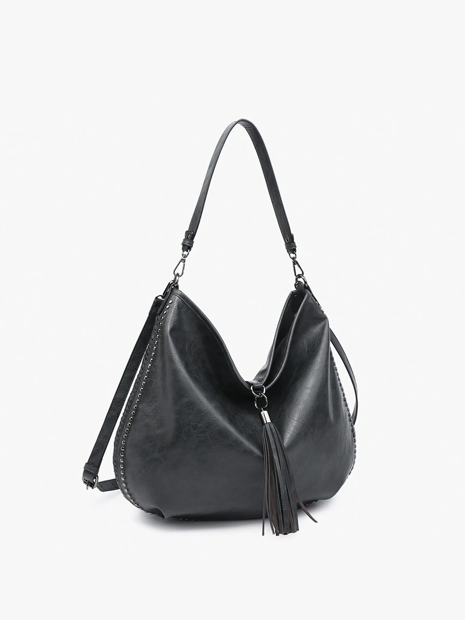 M2546 Demi Distressed Studded Hobo Bag