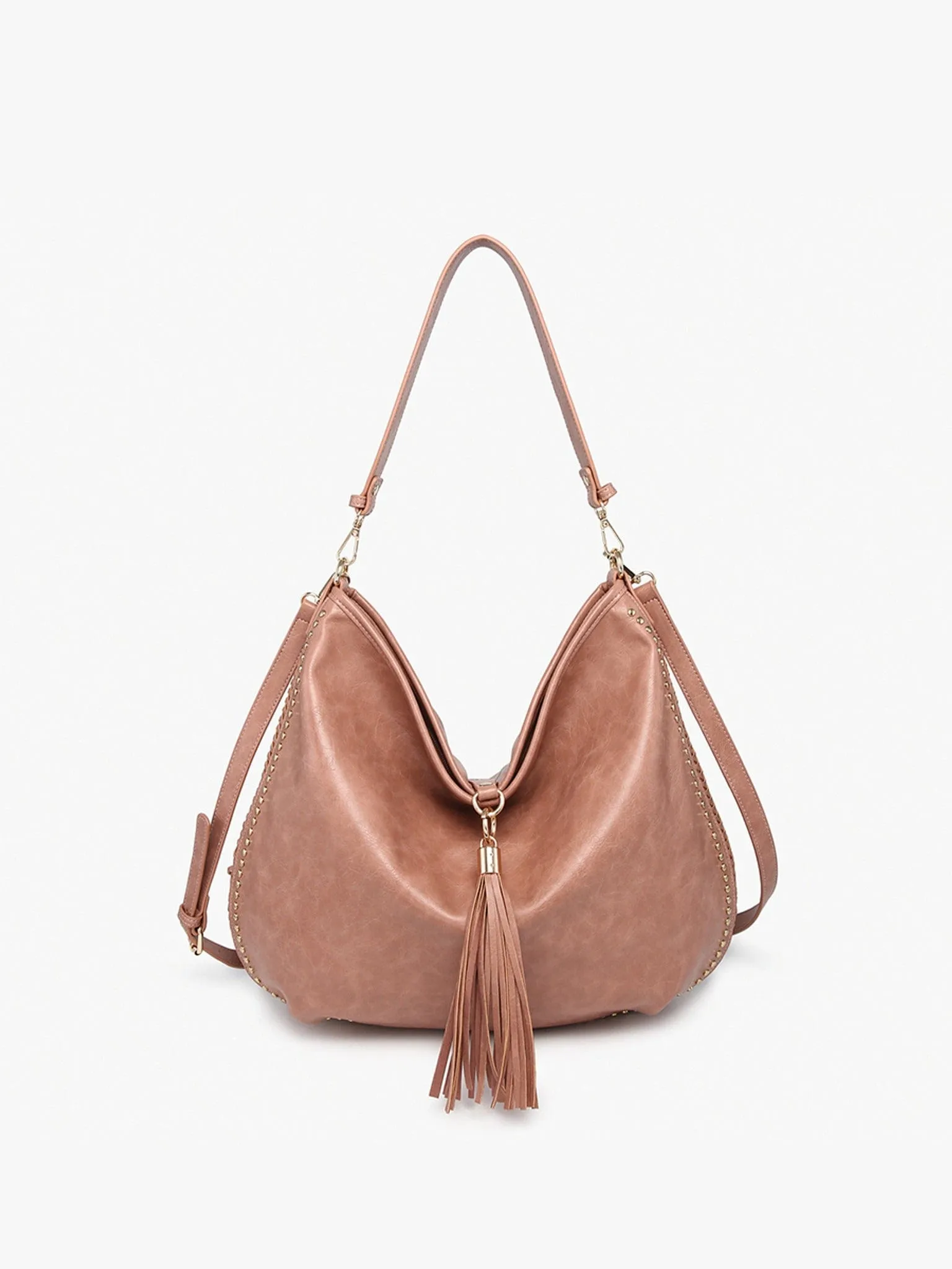 M2546 Demi Distressed Studded Hobo Bag