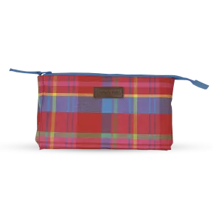 Makeup Bag Big - Manic Madras - Red