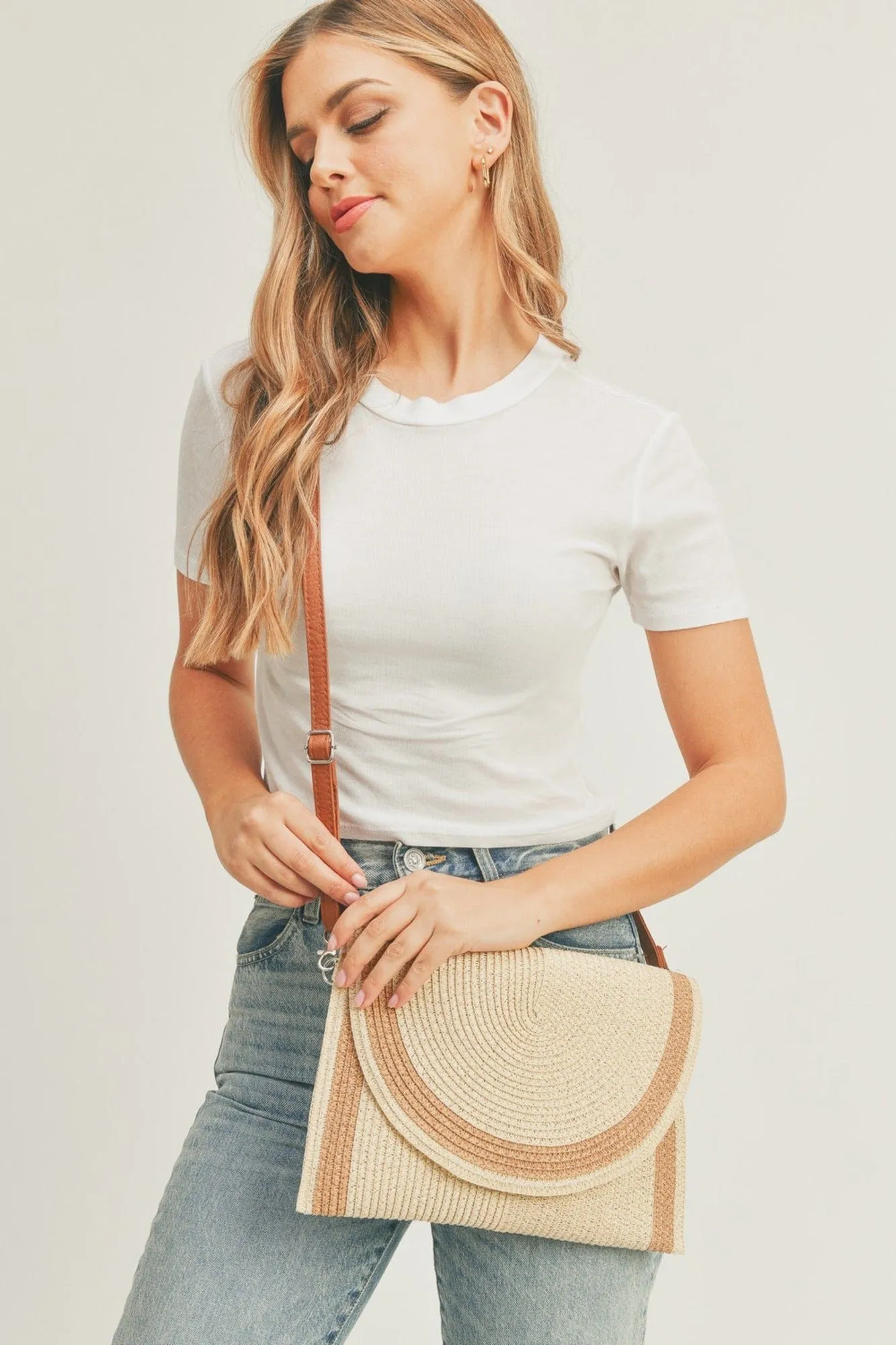 MB0182 Josie Straw Crossbody/Clutch