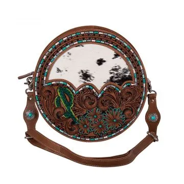 Myra Bag: "PRAIRIE DREAMS HAND-TOOLED ROUND BAG"