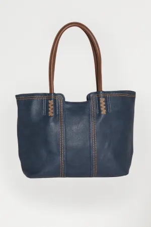 Odina Tote Bag & Clutch - Dark Blue