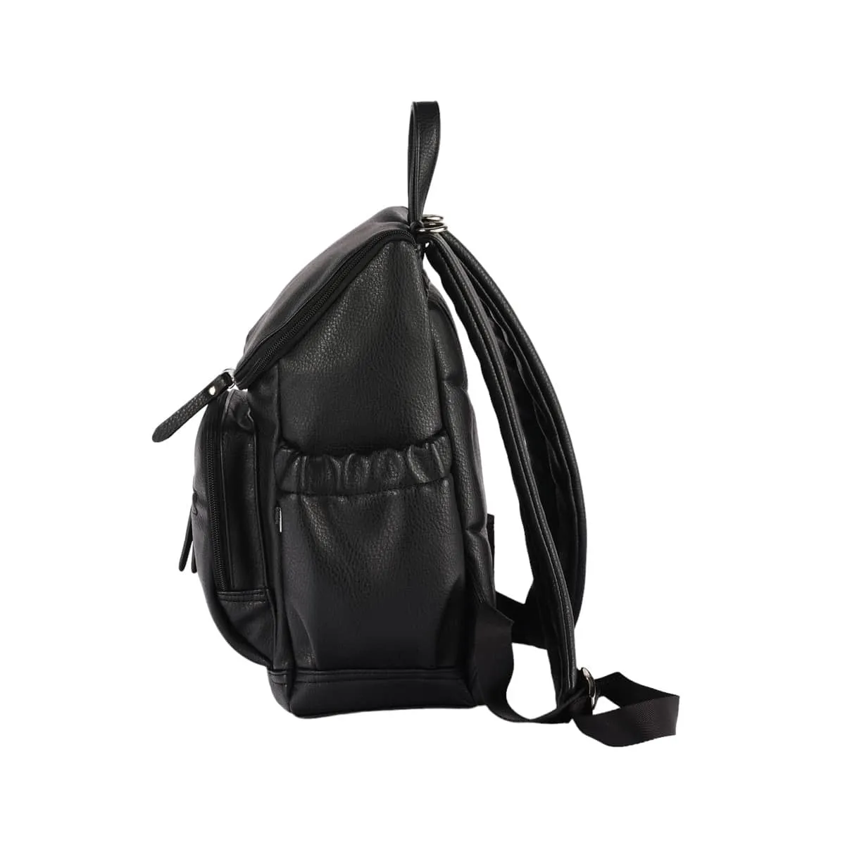 OiOi Vegan Leather Mini Signature Backpack - Black