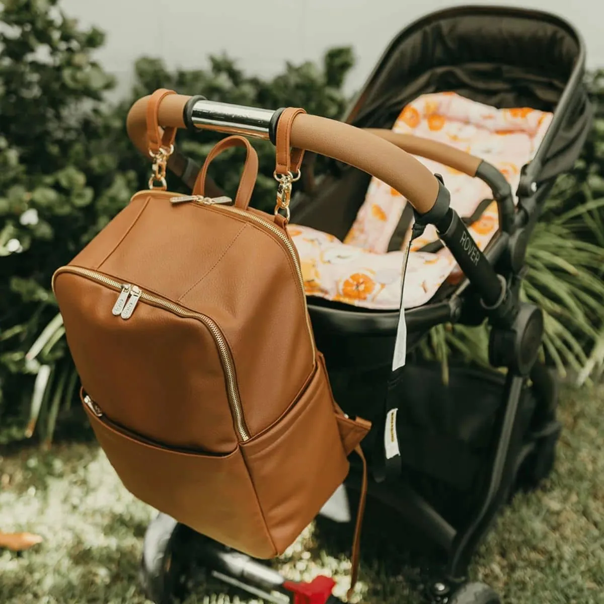 OiOi Vegan Leather Multitasker Nappy Backpack - Chestnut