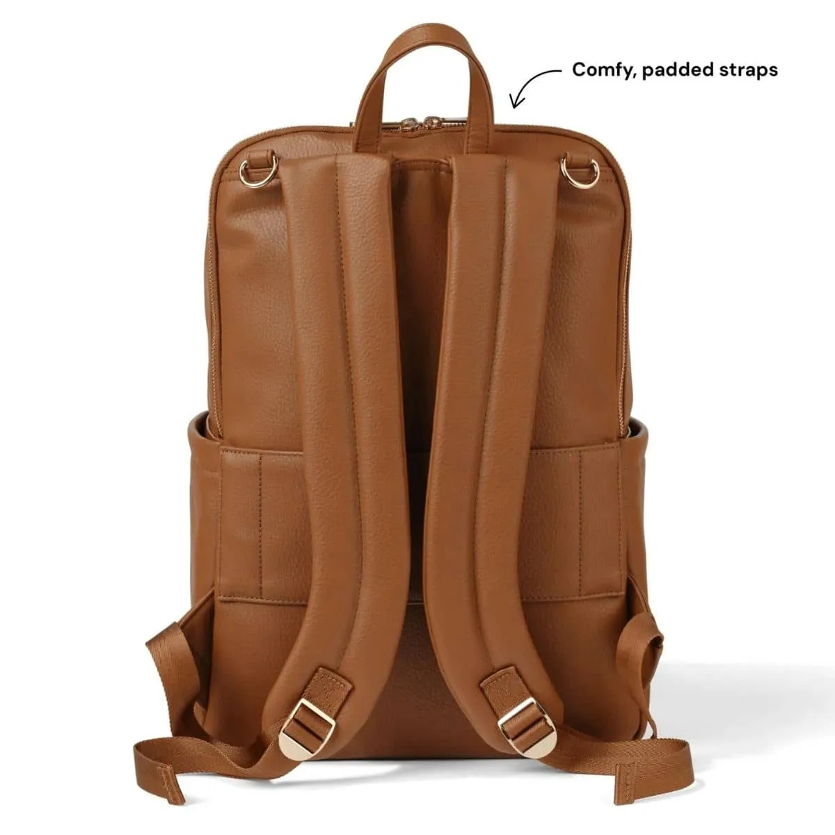 OiOi Vegan Leather Multitasker Nappy Backpack - Chestnut