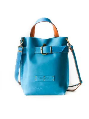 Sky Blue Mini Leather Backpack