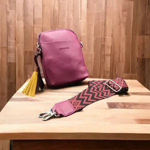 Small Leather Purple Crossbody Bag