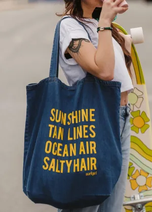 Sunshine Tan Lines Organic Denim Shopper