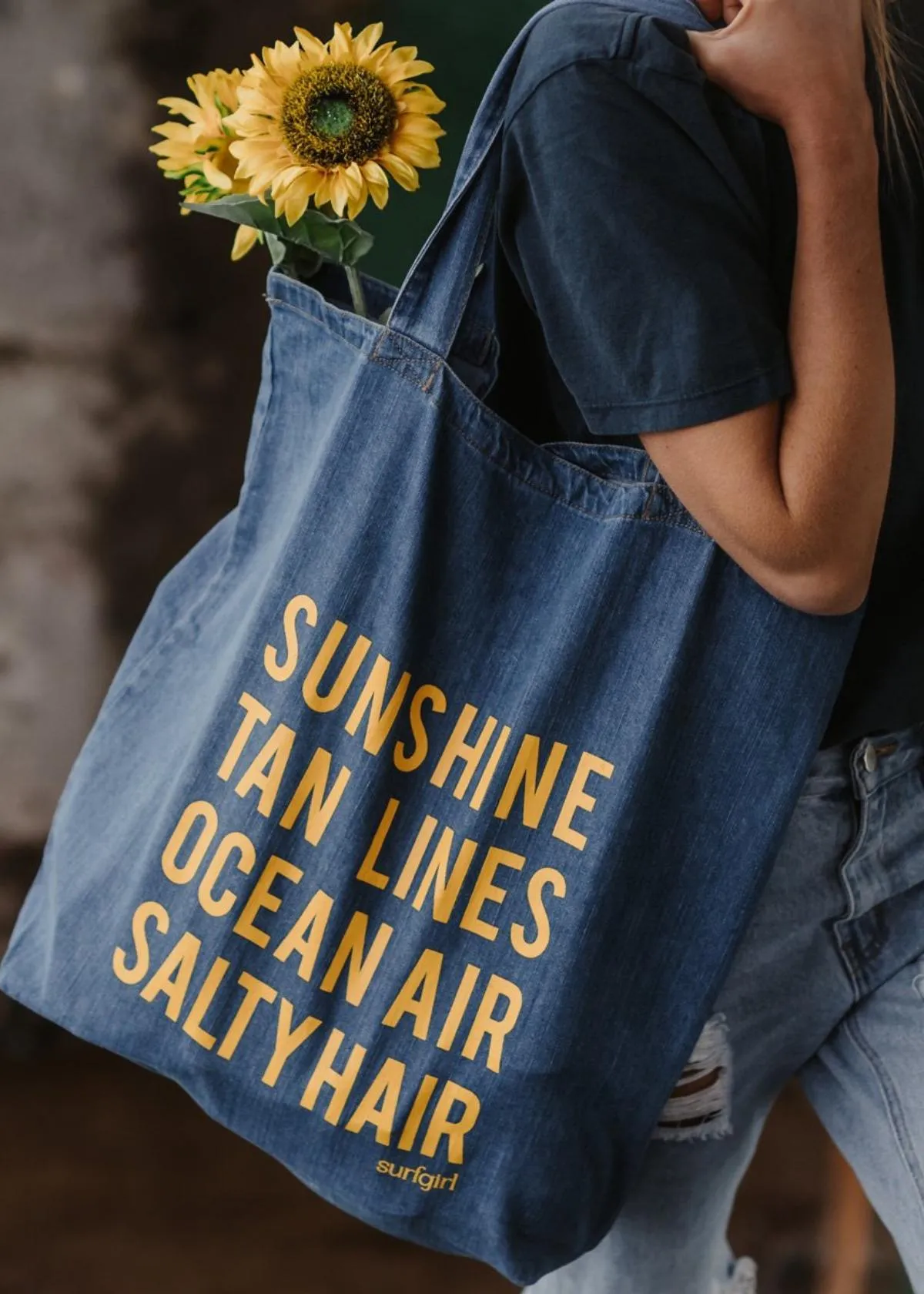 Sunshine Tan Lines Organic Denim Shopper