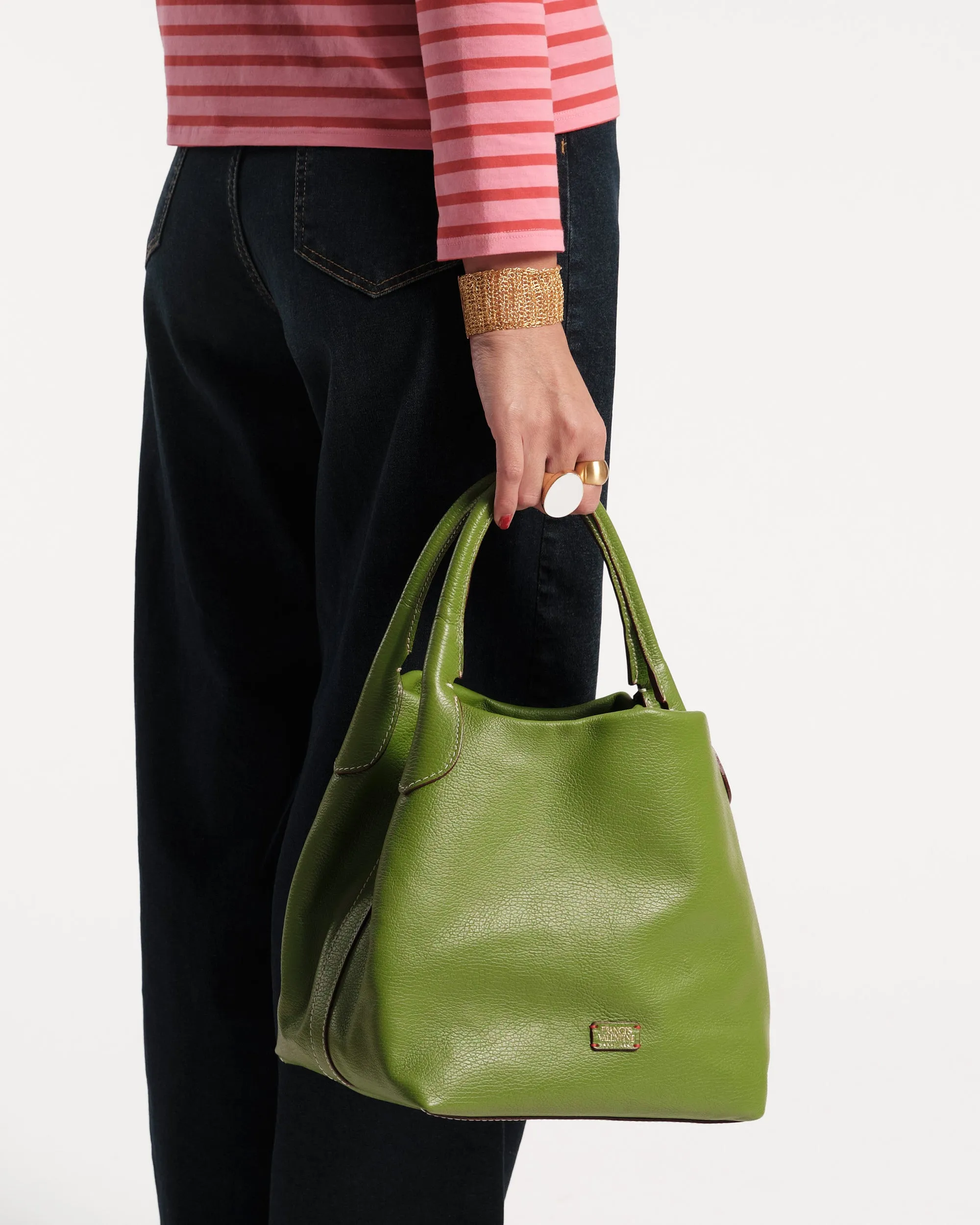 Sweet Pea Tote Tumbled Leather Green