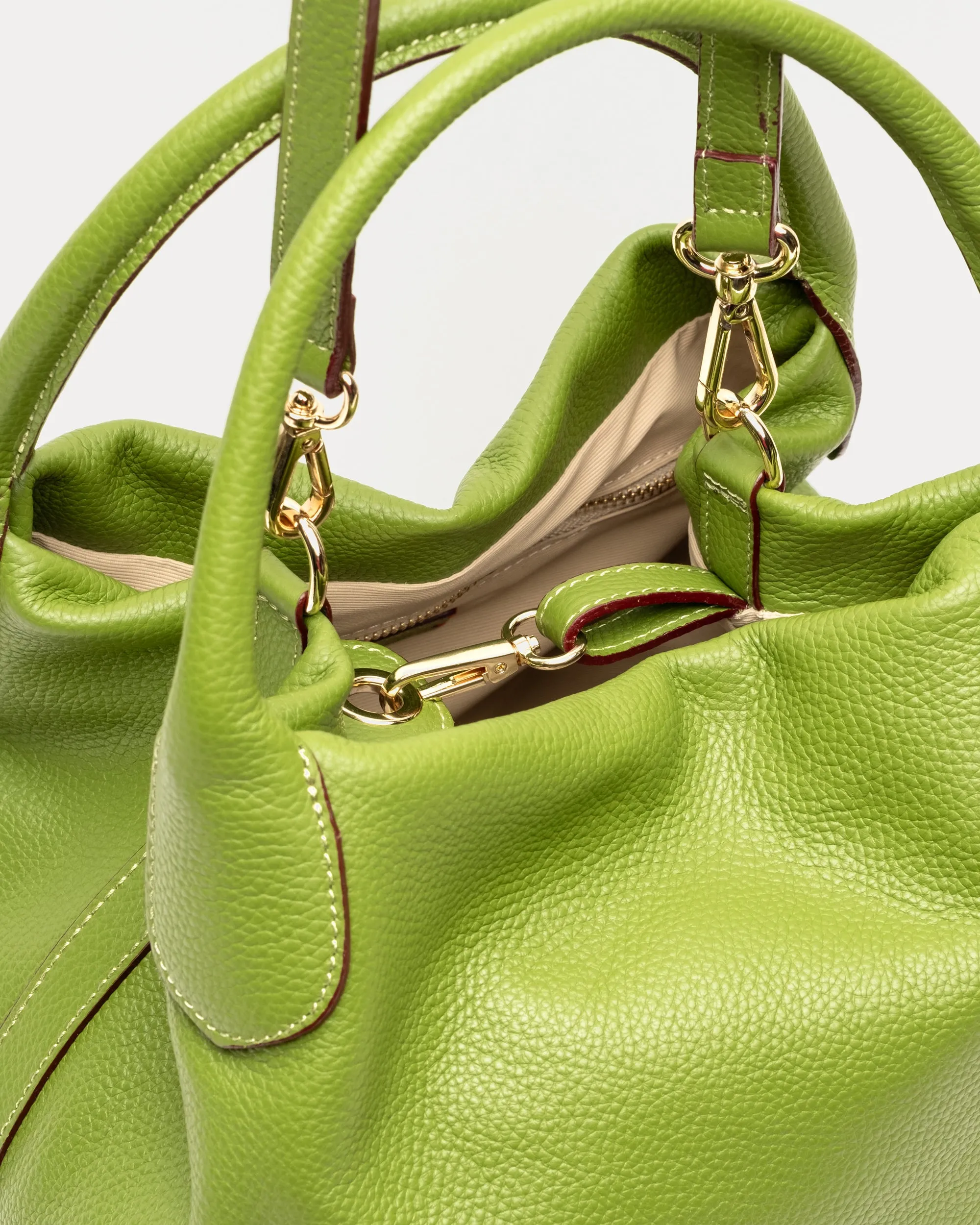 Sweet Pea Tote Tumbled Leather Green