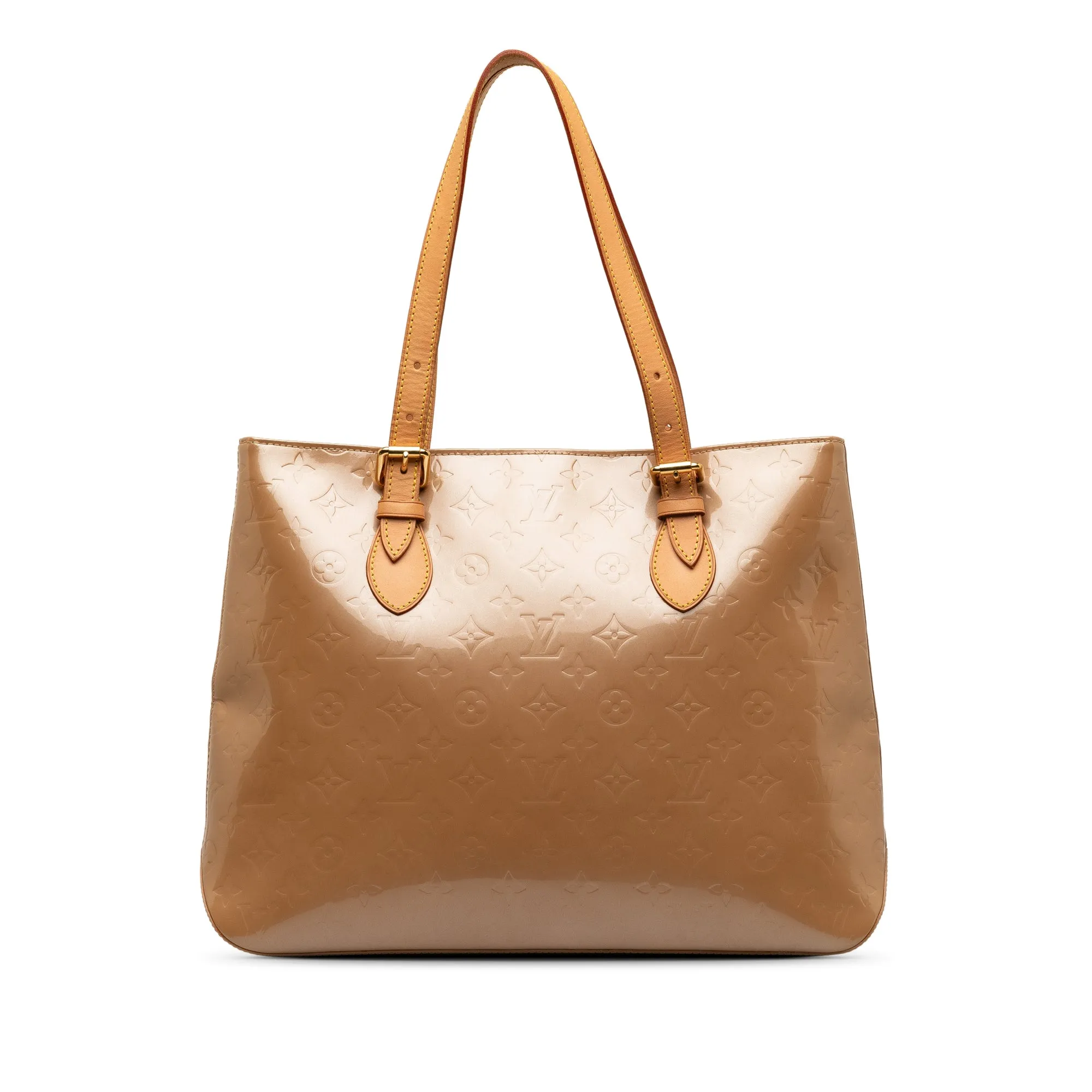 Tan Louis Vuitton Monogram Vernis Brentwood Tote Bag