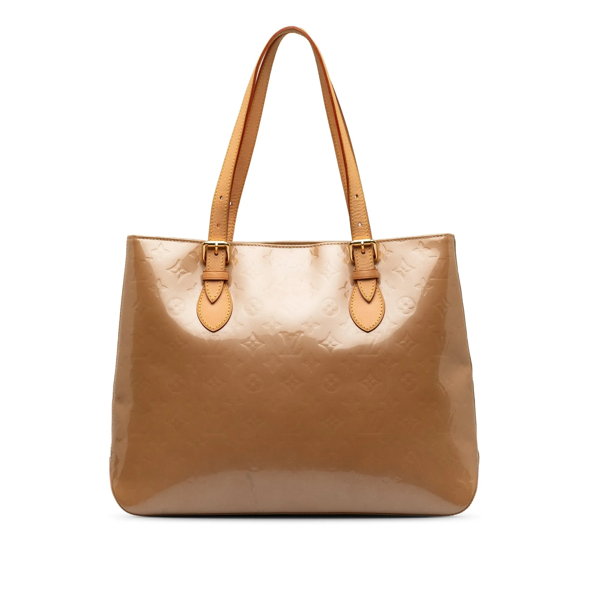 Tan Louis Vuitton Monogram Vernis Brentwood Tote Bag