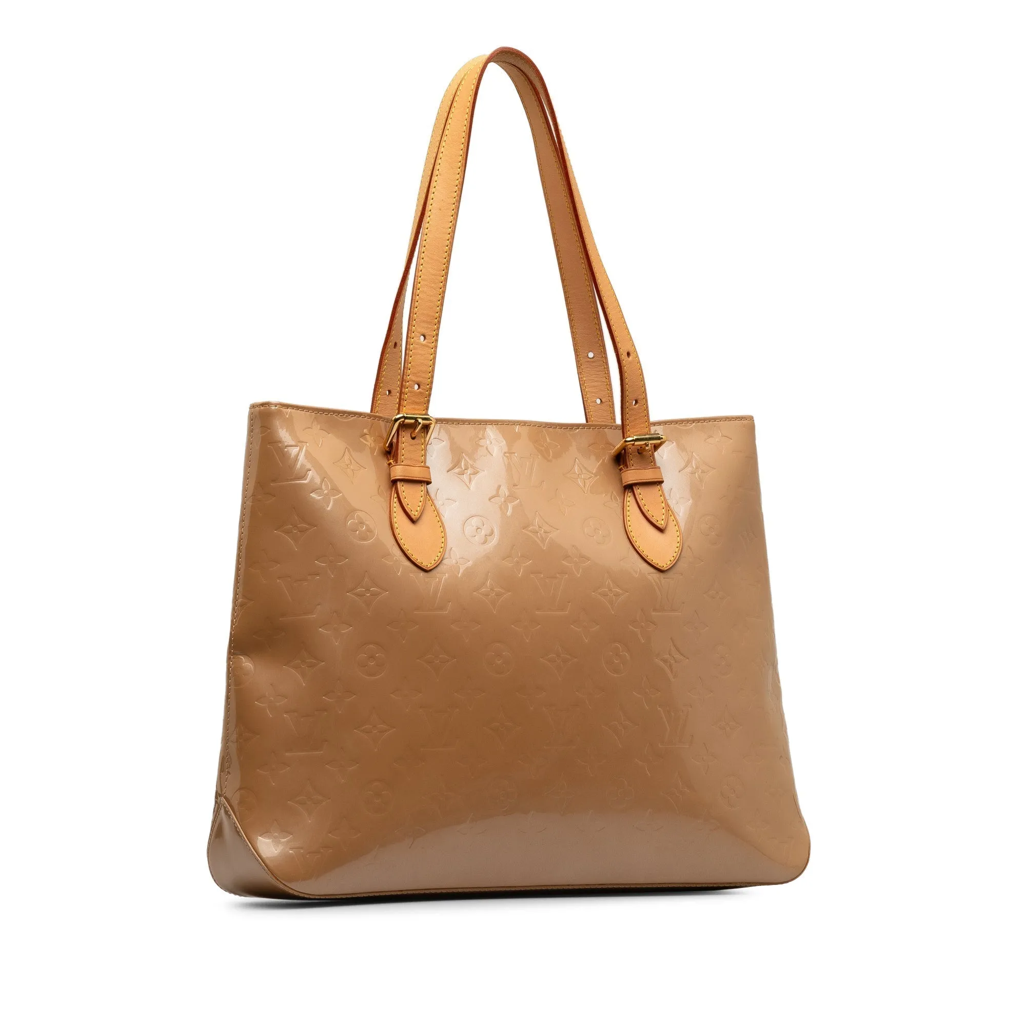 Tan Louis Vuitton Monogram Vernis Brentwood Tote Bag