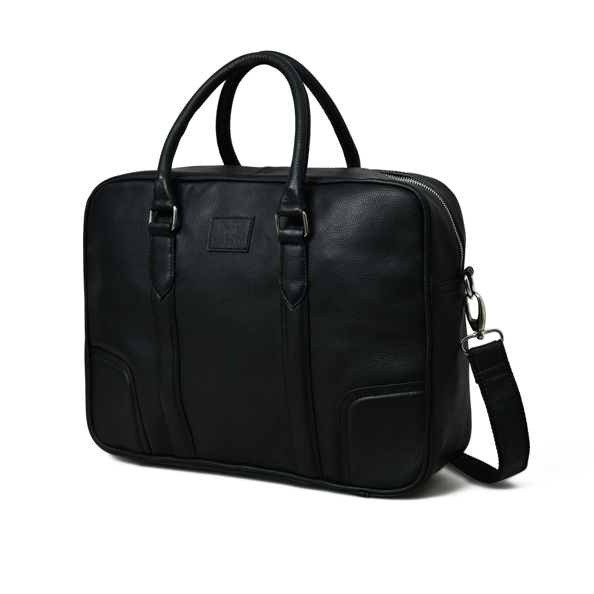 Texas Black Leather Briefcase