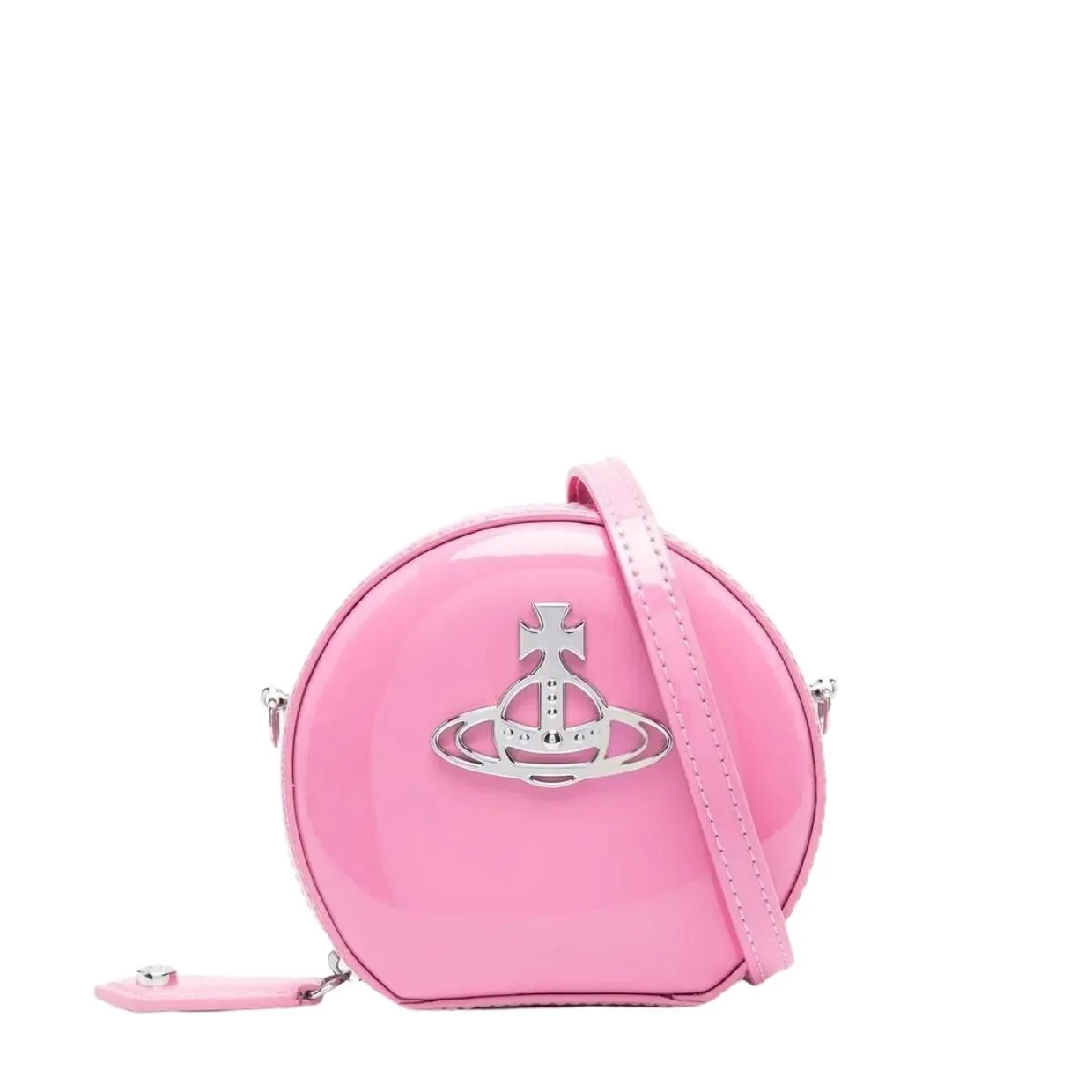 Vivienne Westwood Shiny Patent Pink Mini Round Crossbody Bag