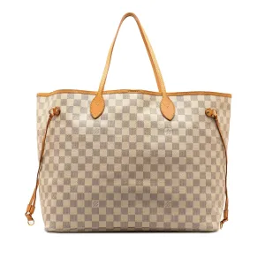 White Louis Vuitton Damier Azur Neverfull GM Tote Bag