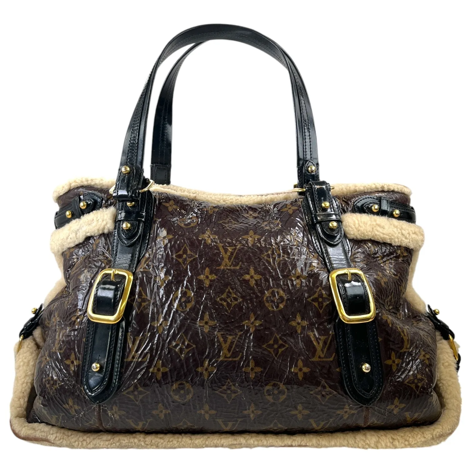 Women's Monogram Shearling Thunder Handbag Brown