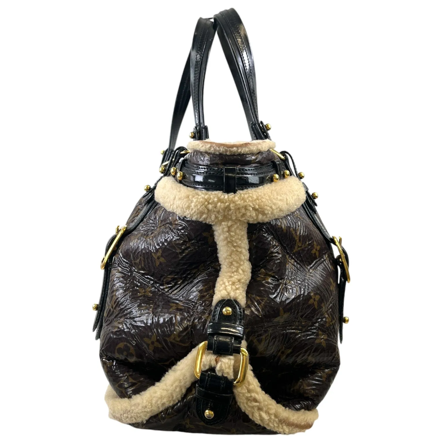 Women's Monogram Shearling Thunder Handbag Brown