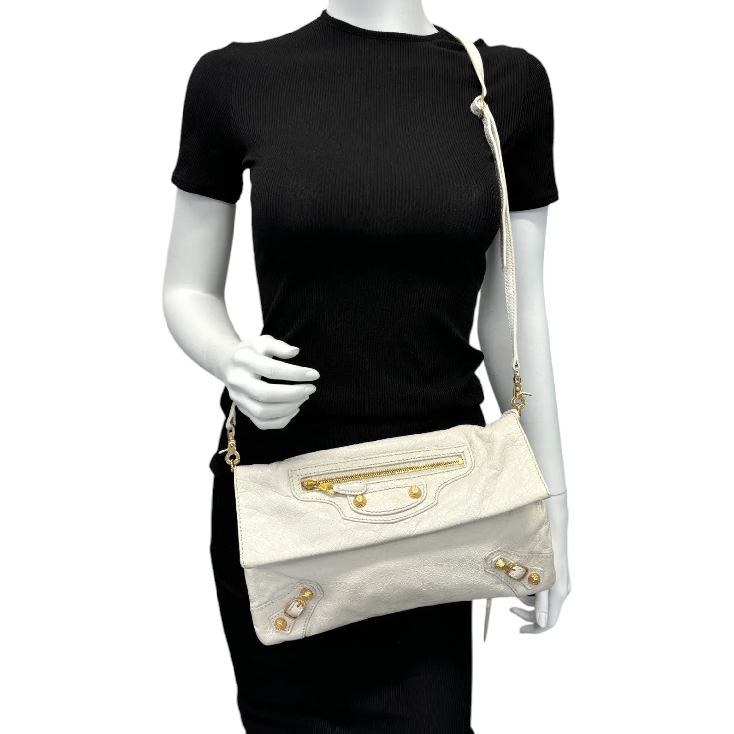 Women's Motocross Large City Envelope Handbag White