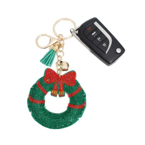 Xmas Wreath Keychain Clip